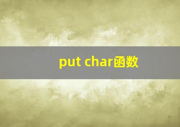 put char函数